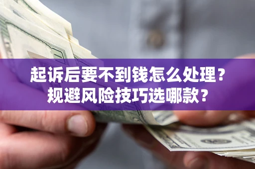 济南起诉后要不到钱怎么处理？规避风险技巧选哪款？