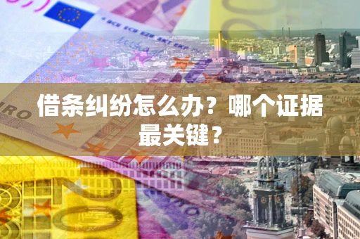济南借条纠纷怎么办？哪个证据最关键？
